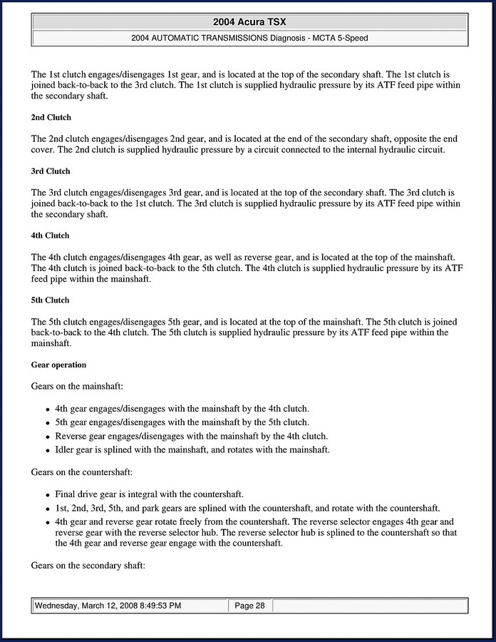 acura tsx 2004 service manual, acura service manual, acura tsx - preview