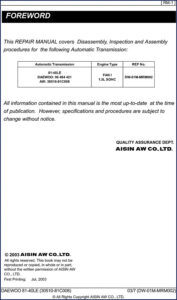 aisin aw 81, aisin aw manual, aisin aw aw