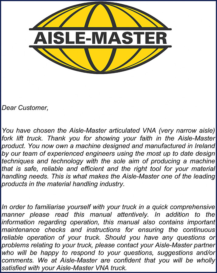 aisle, aisle-master manual