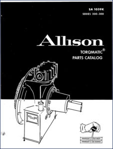 allison 200, 300 1967 parts catalog, allison parts catalog, allison 200,