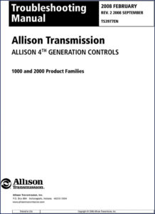 allison 1000, 2000 2008 troubleshooting manual, allison manual, allison 1000,
