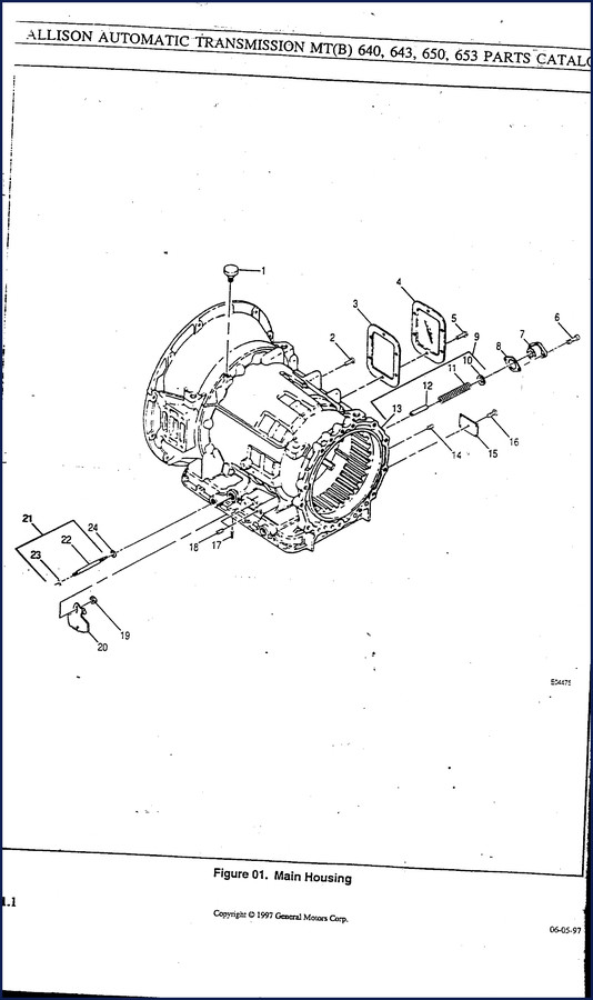 allison 640, 643, 650, 653 1997 parts catalog, allison parts catalog, allison 640,