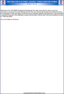 allison 1000 2000 2400 2004 troubleshooting manual oem, allison transmission manual, allison transmission 1000