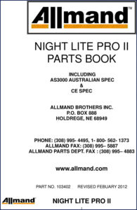 allmand night lite pro ii, as3000 2012 parts, allmand parts catalog, allmand night