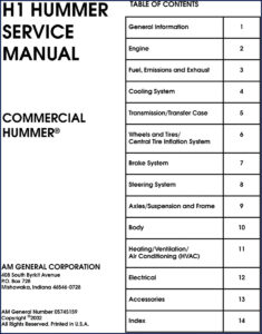 am general commercial hummer 2002 service manual, am general service manual, am general general