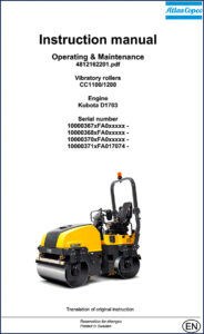atlas copco cc1100 cc1200 operators manual, atlas copco manual, atlas copco copco