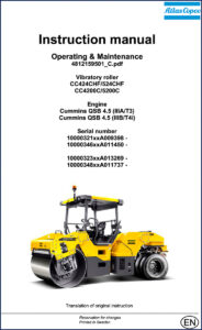 atlas copco cc424chf, 524chf, cc4200c, 5200c operators manual, atlas copco manual, atlas copco copco
