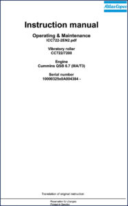 atlas copco cc722 cc7200 operators manual, atlas copco manual, atlas copco copco