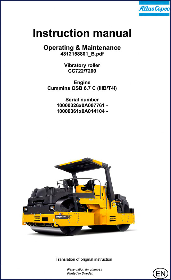 atlas copco cc722 cc7200 2015 operators manual, atlas copco manual, atlas copco copco