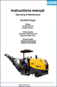 atlas copco pl500 operators manual, atlas copco manual, atlas copco copco