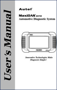 autel ds708 user manual, autel manual, autel ds708