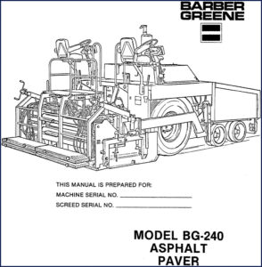 barber greene bg, barber greene manual, barber greene greene