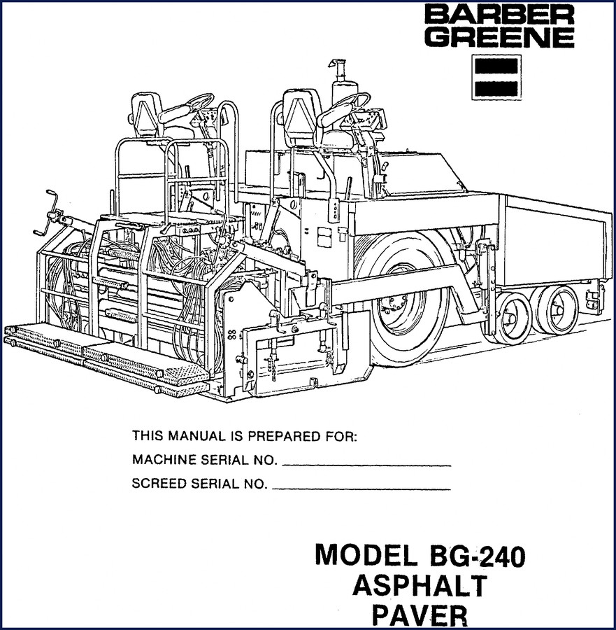 barber greene bg, barber greene manual, barber greene greene