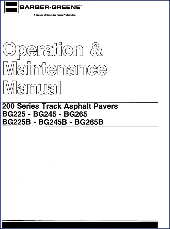 barber, barber-greene manual