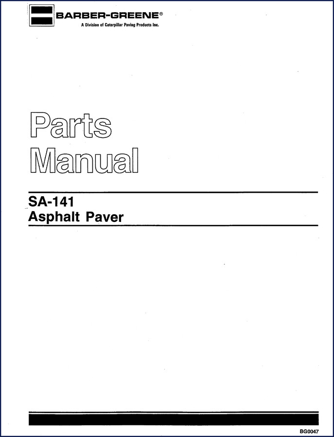 barber, barber-greene manual