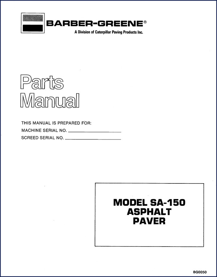barber, barber-greene manual