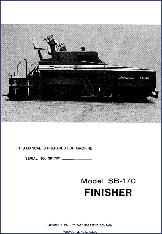 barber greene sb, barber greene manual, barber greene greene