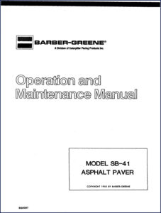 barber, barber-greene manual