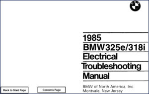 bmw 318i, 325e 1985 troubleshooting manual, bmw manual, bmw 318i,