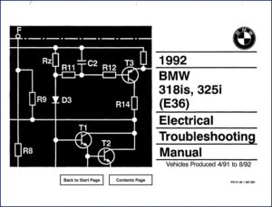 bmw 325i, 318is 1992 electrical schematic manual, bmw manual, bmw 325i,