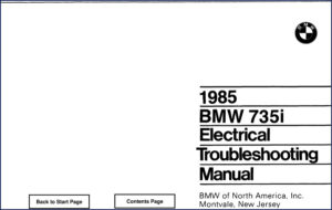 bmw 735i 1985 troubleshooting manual, bmw manual, bmw 735i