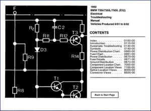 bmw 735i, 735il, 750il 1992 troubleshooting manual, bmw manual, bmw 735i,