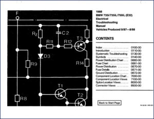bmw 735i, 735il, 750il 1988 troubleshooting manual, bmw manual, bmw 735i,