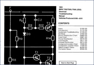 bmw 735i 735il 750il 1991 electrical schematic manual, bmw manual, bmw 735i