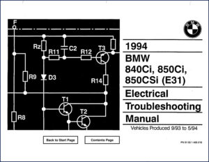 bmw 840ci 850ci 850csi 1994 electrical schematic manual, bmw manual, bmw 840ci