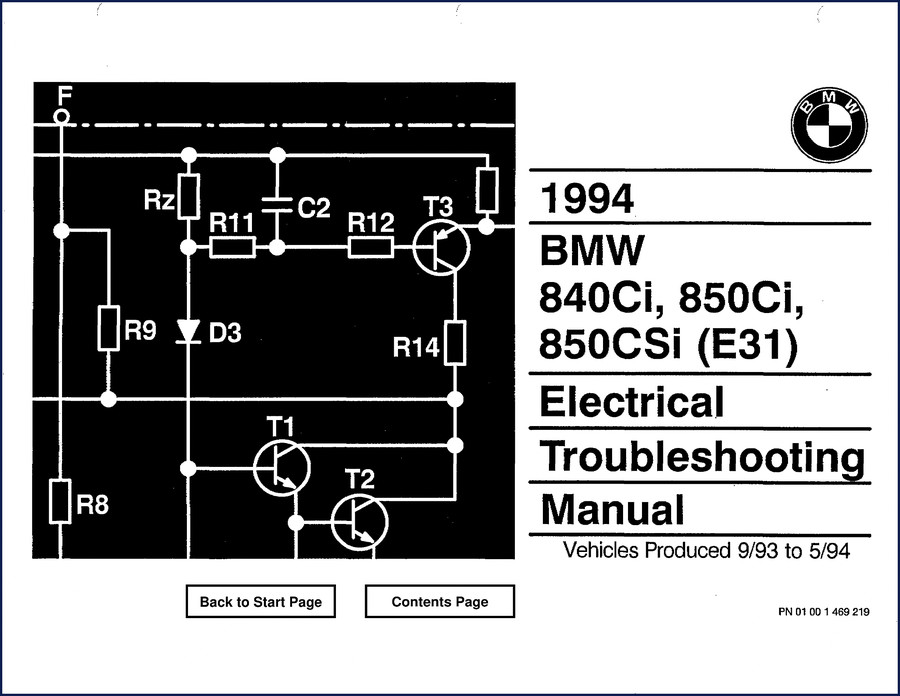 bmw 840ci 850ci 850csi 1994 electrical schematic manual, bmw manual, bmw 840ci
