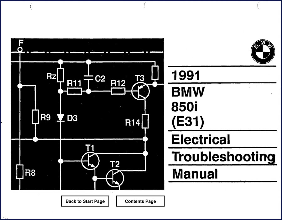 BMW 850i 1991 Electrical Schematic – Factory Manual 1 bmw 850i 1991 electrical schematic, bmw manual, bmw 850i