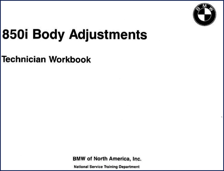 bmw 850i training manual, bmw manual, bmw 850i