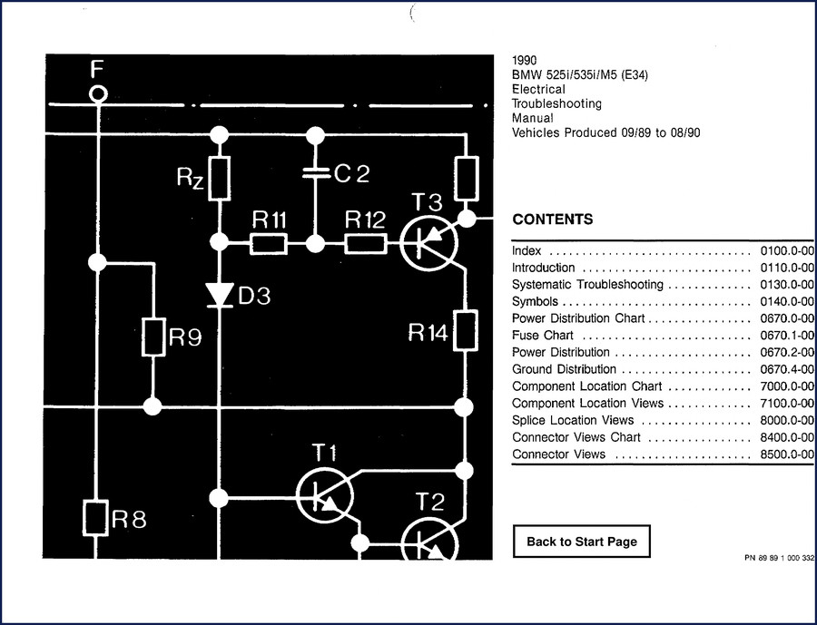 bmw 525i/535i/m5 1990 troubleshooting manual, bmw manual, bmw 525i/535i/m5