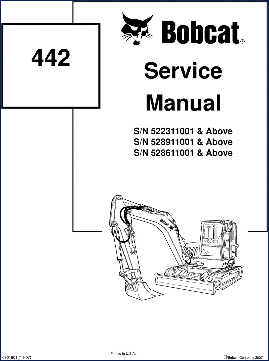 bobcat 442 2007 service manual, bobcat service manual, bobcat 442