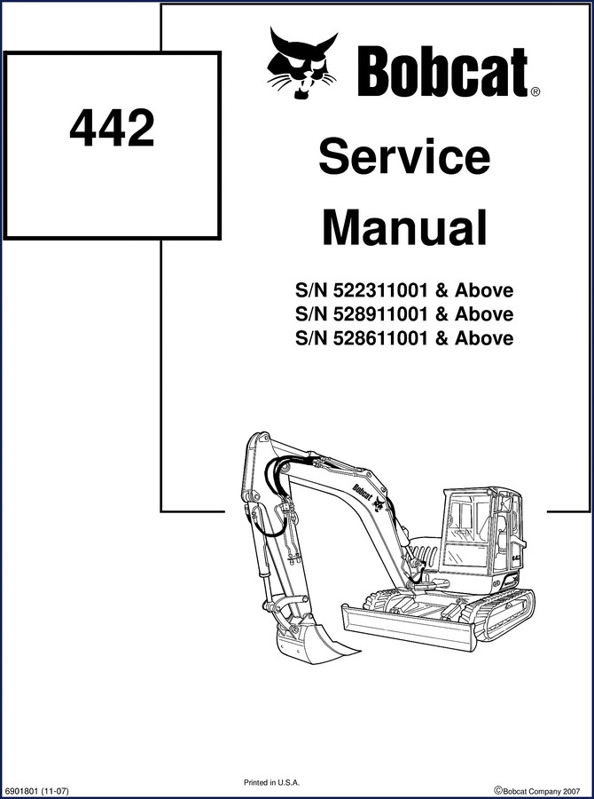 bobcat 442 2007 service manual, bobcat service manual, bobcat 442