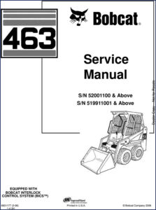 bobcat 463 2006 service manual, bobcat service manual, bobcat 463