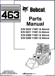 bobcat 5222, 5221, 5389, 5390 2005 parts catalog, bobcat parts catalog, bobcat 5222,