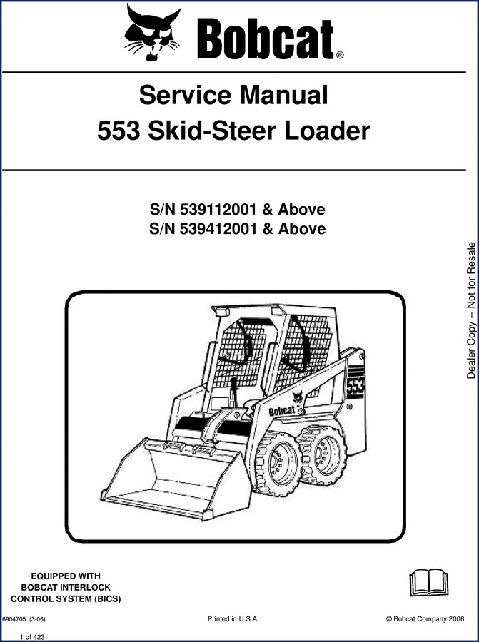 bobcat 553 2006 service manual, bobcat service manual, bobcat 553