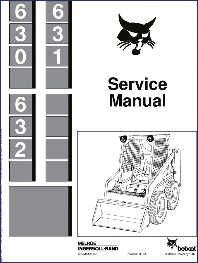 bobcat 630, 631, 632 1987 service manual, bobcat service manual, bobcat 630,