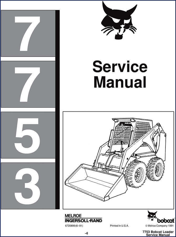 bobcat 7753 1991 service manual, bobcat service manual, bobcat 7753