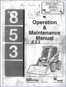 bobcat 853 1997 service manual, bobcat service manual, bobcat 853