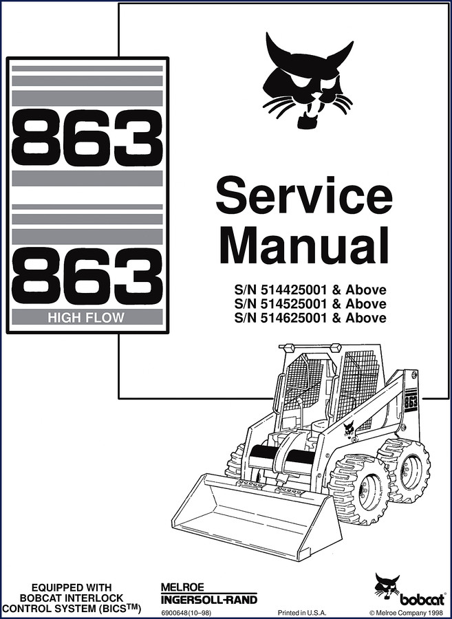 bobcat 863 1998 service manual, bobcat service manual, bobcat 863