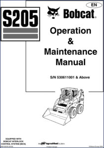 bobcat s205 2006 operators manual, bobcat manual, bobcat s205