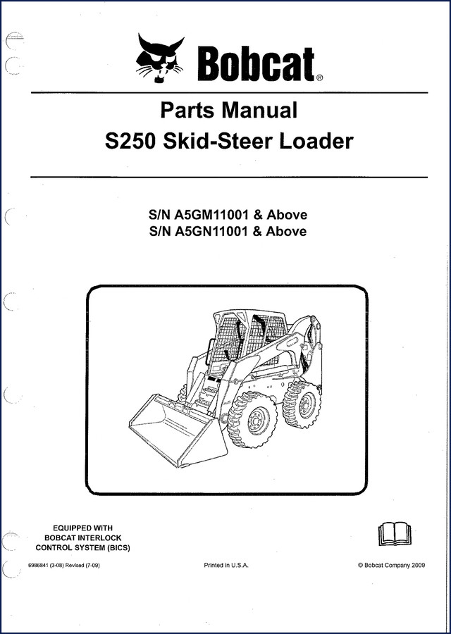 bobcat s250 2009 parts catalog, bobcat parts catalog, bobcat s250