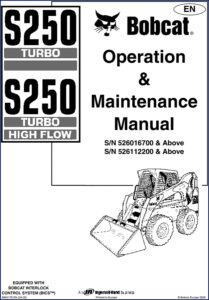 bobcat s250 s250 high flow 2005 operators manual, bobcat manual, bobcat s250