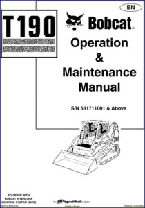 bobcat t190 2006 operators manual, bobcat manual, bobcat t190