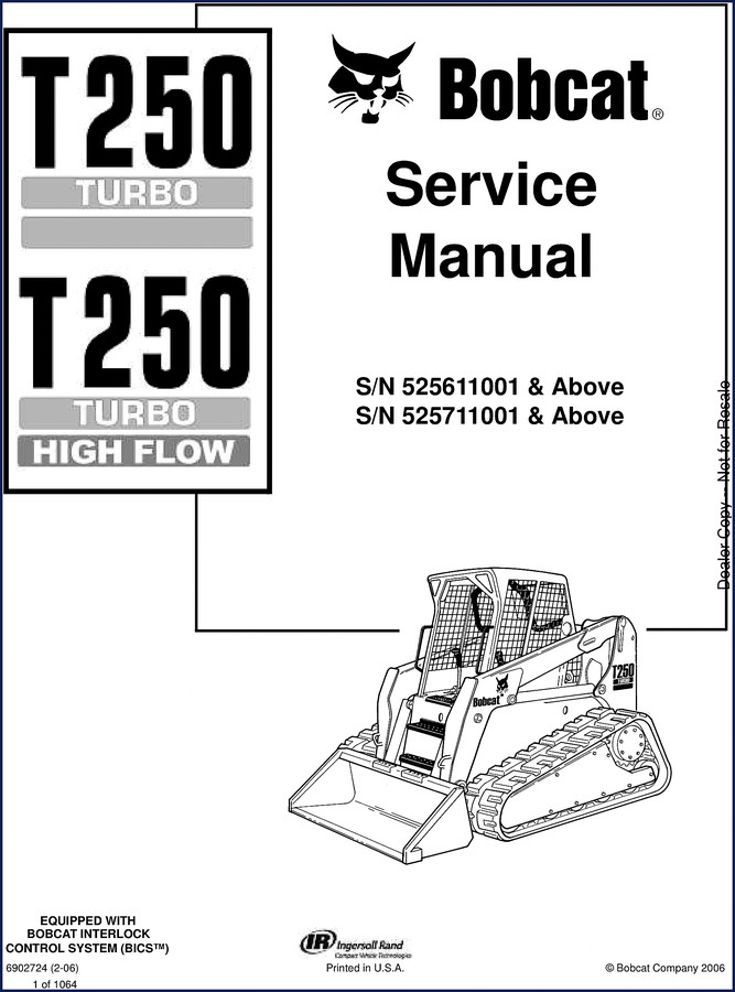 bobcat t250 2006 service manual, bobcat service manual, bobcat t250