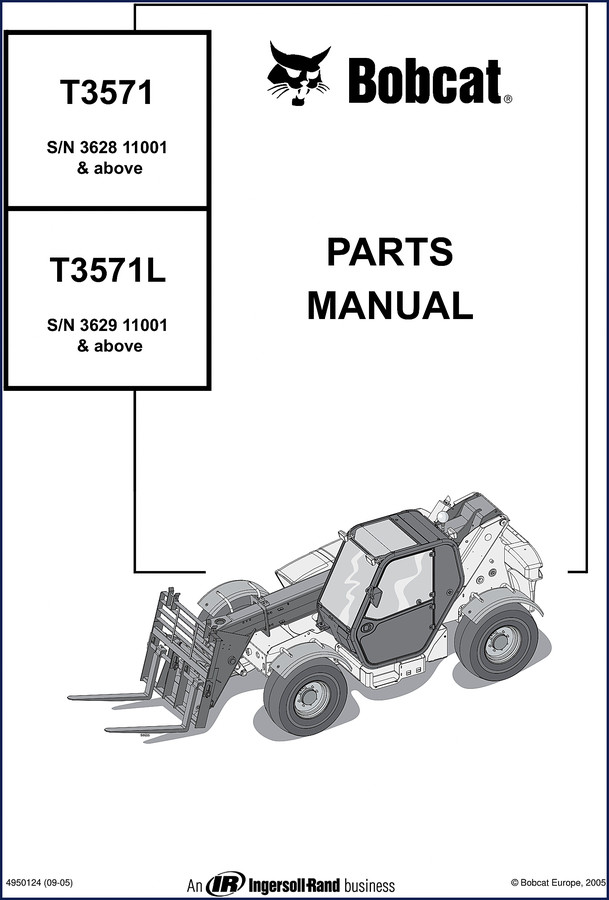 bobcat t3571, t3571l 2005 parts catalog, bobcat parts catalog, bobcat t3571,