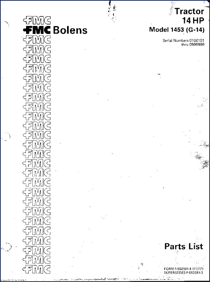 bolens 1453 1977 parts catalog, bolens parts catalog, bolens 1453