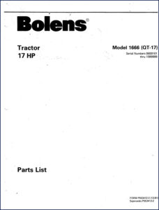 bolens 1666 1981 parts catalog, bolens parts catalog, bolens 1666